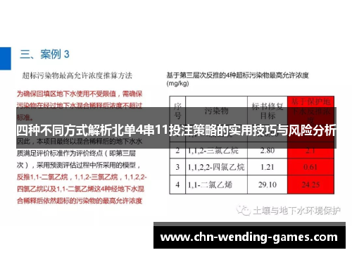 四种不同方式解析北单4串11投注策略的实用技巧与风险分析