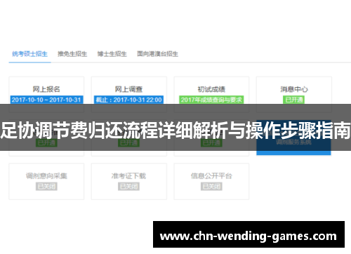 足协调节费归还流程详细解析与操作步骤指南